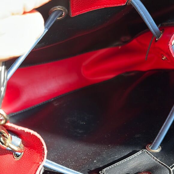 RoxyMilo Tricolor Vegan Leather Shoulder Tote Crossbody Bag with Tassels - Picture 13 of 13